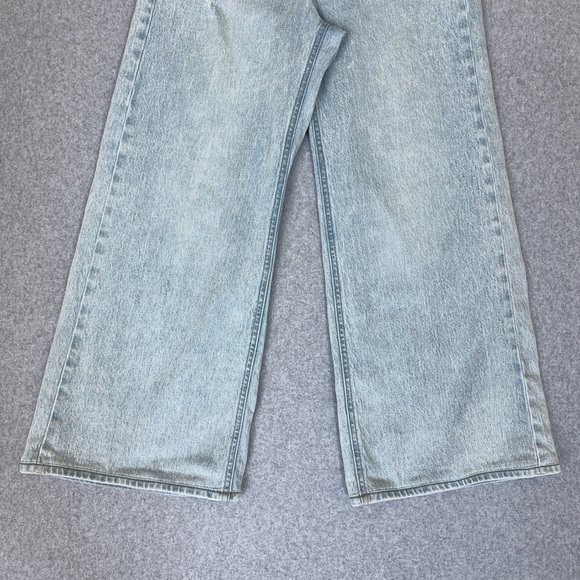 Old Navy Wide Leg Jeans Womens 4 Sky Hi A Line Blue Light Wash Denim Baggy READ - Picture 4 of 15